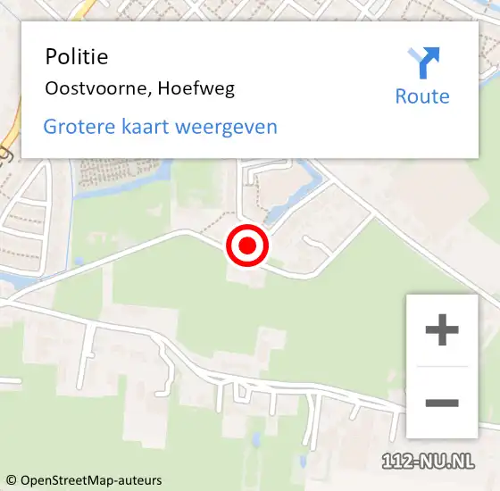 Locatie op kaart van de 112 melding: Politie Oostvoorne, Hoefweg op 4 maart 2023 13:28