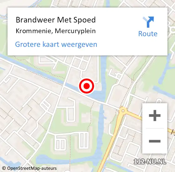 Locatie op kaart van de 112 melding: Brandweer Met Spoed Naar Krommenie, Mercuryplein op 4 maart 2023 14:23