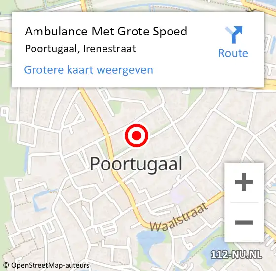 Locatie op kaart van de 112 melding: Ambulance Met Grote Spoed Naar Poortugaal, Irenestraat op 4 maart 2023 14:41