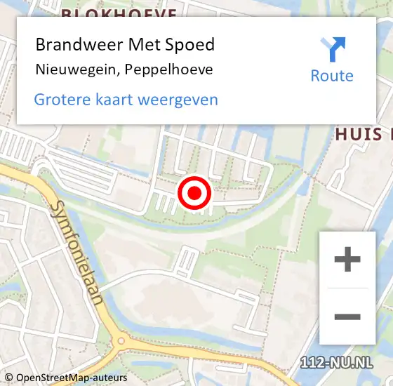 Locatie op kaart van de 112 melding: Brandweer Met Spoed Naar Nieuwegein, Peppelhoeve op 4 maart 2023 14:46