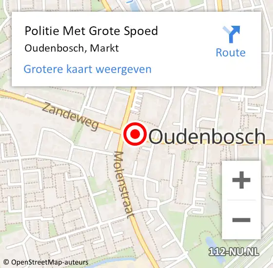 Locatie op kaart van de 112 melding: Politie Met Grote Spoed Naar Oudenbosch, Markt op 4 maart 2023 14:56