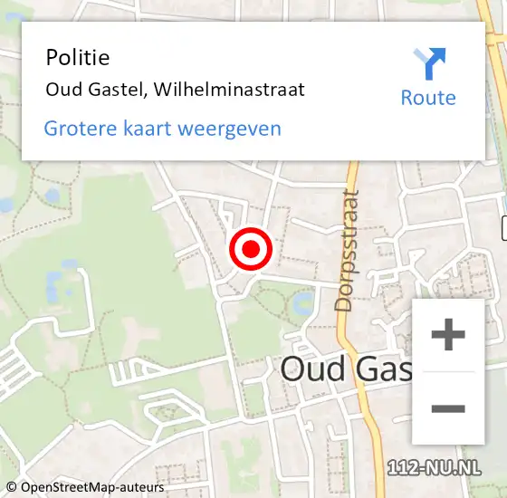 Locatie op kaart van de 112 melding: Politie Oud Gastel, Wilhelminastraat op 4 maart 2023 15:06