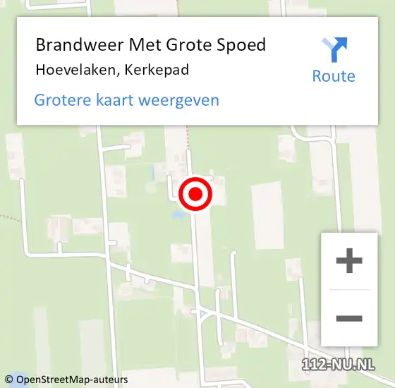 Locatie op kaart van de 112 melding: Brandweer Met Grote Spoed Naar Hoevelaken, Kerkepad op 4 maart 2023 15:21