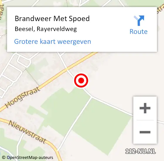 Locatie op kaart van de 112 melding: Brandweer Met Spoed Naar Beesel, Rayerveldweg op 4 maart 2023 15:42