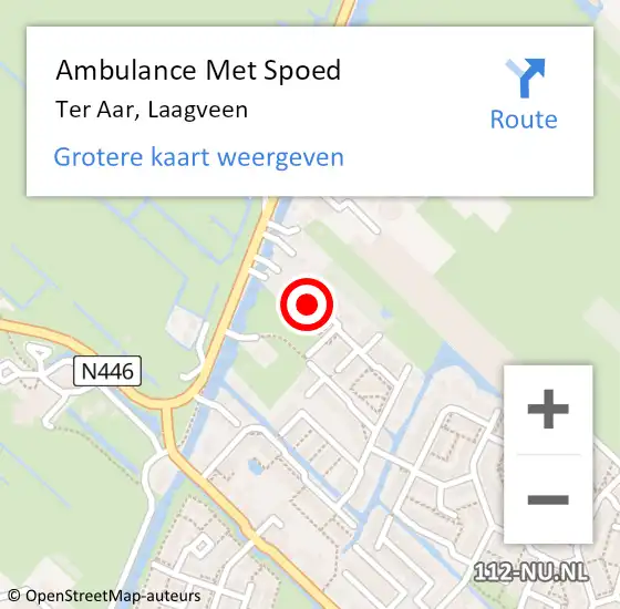 Locatie op kaart van de 112 melding: Ambulance Met Spoed Naar Ter Aar, Laagveen op 17 augustus 2014 19:24