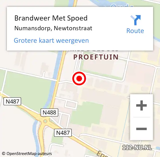 Locatie op kaart van de 112 melding: Brandweer Met Spoed Naar Numansdorp, Newtonstraat op 4 maart 2023 16:44