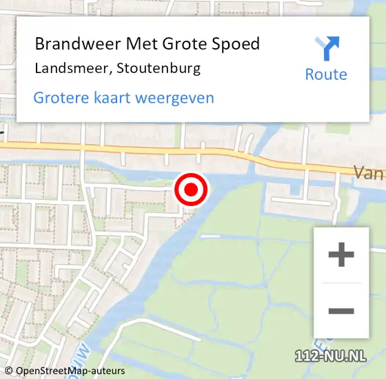 Locatie op kaart van de 112 melding: Brandweer Met Grote Spoed Naar Landsmeer, Stoutenburg op 4 maart 2023 16:46