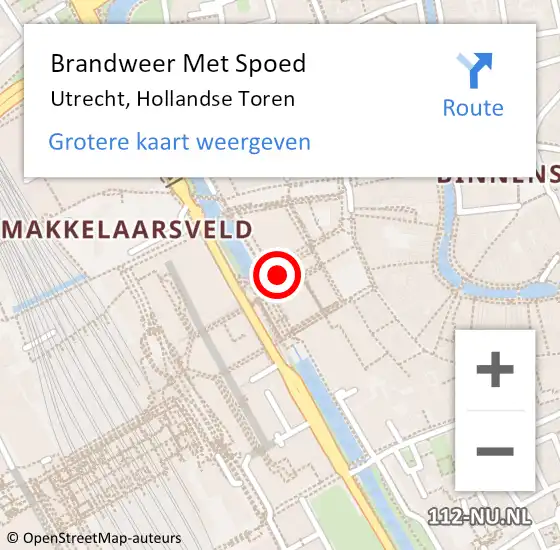 Locatie op kaart van de 112 melding: Brandweer Met Spoed Naar Utrecht, Hollandse Toren op 4 maart 2023 16:49