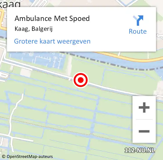 Locatie op kaart van de 112 melding: Ambulance Met Spoed Naar Kaag, Balgerij op 17 augustus 2014 19:34