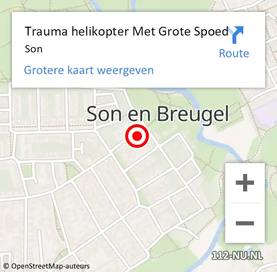 Locatie op kaart van de 112 melding: Trauma helikopter Met Grote Spoed Naar Son op 4 maart 2023 17:43