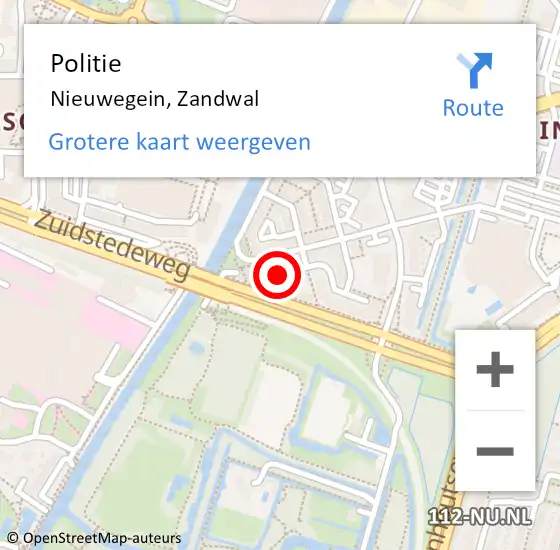 Locatie op kaart van de 112 melding: Politie Nieuwegein, Zandwal op 4 maart 2023 17:53