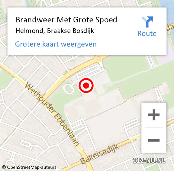 Locatie op kaart van de 112 melding: Brandweer Met Grote Spoed Naar Helmond, Braakse Bosdijk op 4 maart 2023 18:39