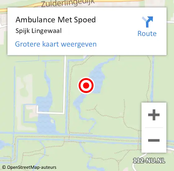 Locatie op kaart van de 112 melding: Ambulance Met Spoed Naar Spijk Lingewaal op 4 maart 2023 18:57