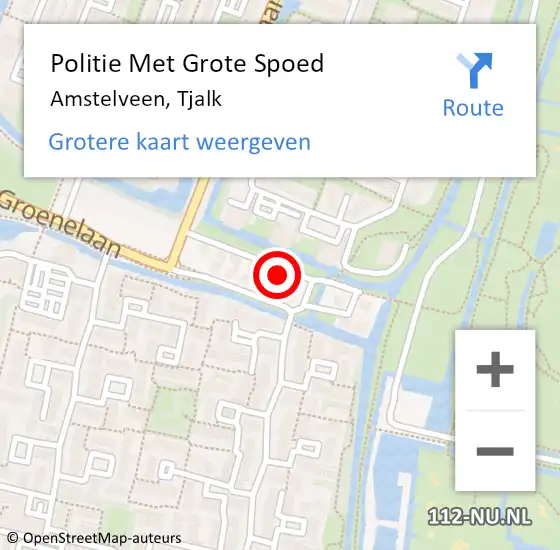 Locatie op kaart van de 112 melding: Politie Met Grote Spoed Naar Amstelveen, Tjalk op 4 maart 2023 19:28