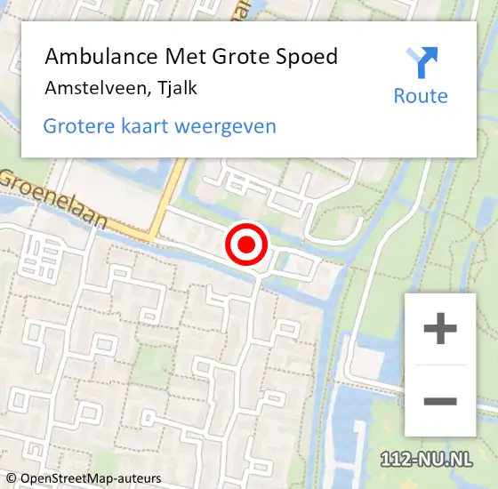 Locatie op kaart van de 112 melding: Ambulance Met Grote Spoed Naar Amstelveen, Tjalk op 4 maart 2023 19:29