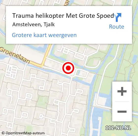 Locatie op kaart van de 112 melding: Trauma helikopter Met Grote Spoed Naar Amstelveen, Tjalk op 4 maart 2023 19:31