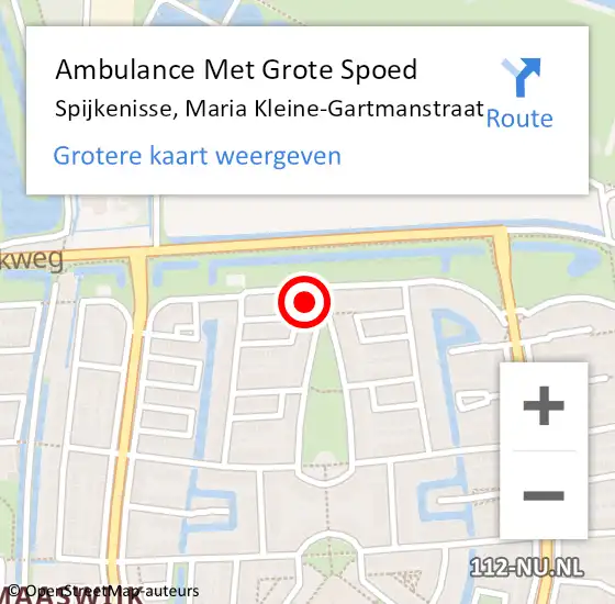 Locatie op kaart van de 112 melding: Ambulance Met Grote Spoed Naar Spijkenisse, Maria Kleine-Gartmanstraat op 4 maart 2023 20:32