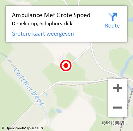 Locatie op kaart van de 112 melding: Ambulance Met Grote Spoed Naar Denekamp, Schiphorstdijk op 4 maart 2023 22:49