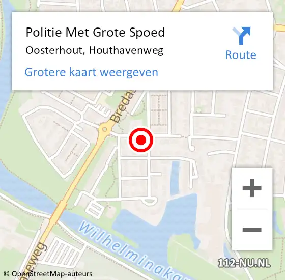 Locatie op kaart van de 112 melding: Politie Met Grote Spoed Naar Oosterhout, Houthavenweg op 5 maart 2023 00:30