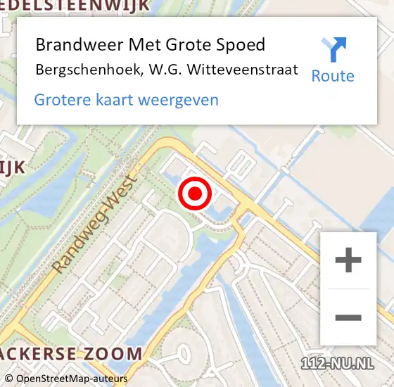 Locatie op kaart van de 112 melding: Brandweer Met Grote Spoed Naar Bergschenhoek, W.G. Witteveenstraat op 5 maart 2023 00:44