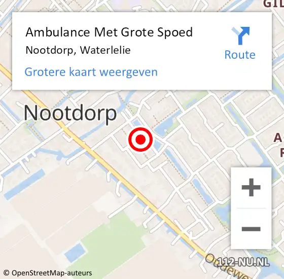 Locatie op kaart van de 112 melding: Ambulance Met Grote Spoed Naar Nootdorp, Waterlelie op 5 maart 2023 02:48