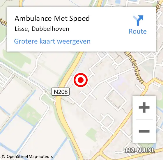 Locatie op kaart van de 112 melding: Ambulance Met Spoed Naar Lisse, Dubbelhoven op 5 maart 2023 04:57