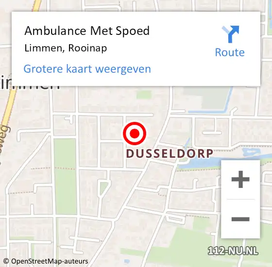 Locatie op kaart van de 112 melding: Ambulance Met Spoed Naar Limmen, Rooinap op 5 maart 2023 09:06