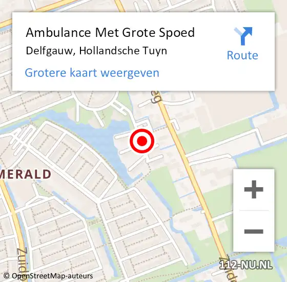 Locatie op kaart van de 112 melding: Ambulance Met Grote Spoed Naar Delfgauw, Hollandsche Tuyn op 5 maart 2023 09:21