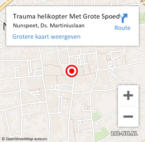 Locatie op kaart van de 112 melding: Trauma helikopter Met Grote Spoed Naar Nunspeet, Ds. Martiniuslaan op 5 maart 2023 09:22