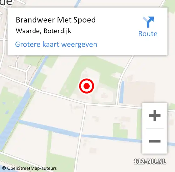 Locatie op kaart van de 112 melding: Brandweer Met Spoed Naar Waarde, Boterdijk op 5 maart 2023 11:19