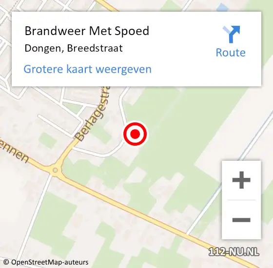 Locatie op kaart van de 112 melding: Brandweer Met Spoed Naar Dongen, Breedstraat op 5 maart 2023 11:20