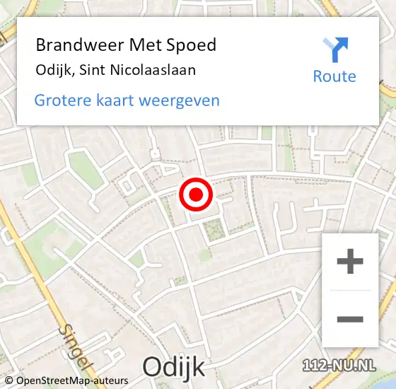 Locatie op kaart van de 112 melding: Brandweer Met Spoed Naar Odijk, Sint Nicolaaslaan op 5 maart 2023 11:25