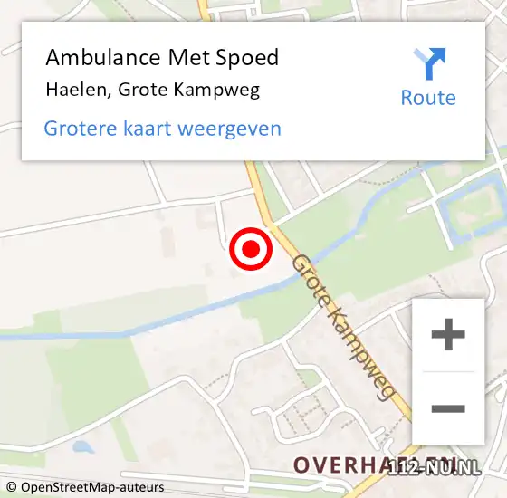 Locatie op kaart van de 112 melding: Ambulance Met Spoed Naar Haelen, Grote Kampweg op 5 maart 2023 11:28