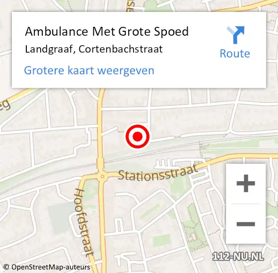 Locatie op kaart van de 112 melding: Ambulance Met Grote Spoed Naar Landgraaf, Cortenbachstraat op 17 augustus 2014 21:10