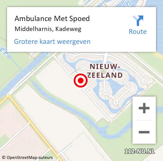 Locatie op kaart van de 112 melding: Ambulance Met Spoed Naar Middelharnis, Kadeweg op 5 maart 2023 12:00