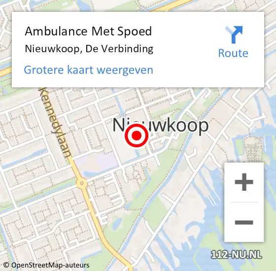 Locatie op kaart van de 112 melding: Ambulance Met Spoed Naar Nieuwkoop, De Verbinding op 5 maart 2023 12:07