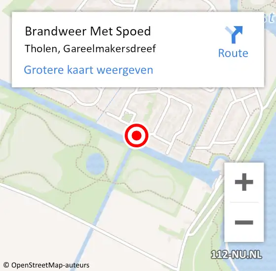 Locatie op kaart van de 112 melding: Brandweer Met Spoed Naar Tholen, Gareelmakersdreef op 5 maart 2023 12:53