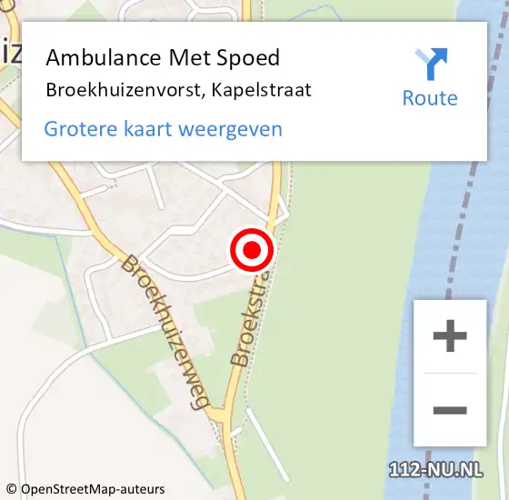 Locatie op kaart van de 112 melding: Ambulance Met Spoed Naar Broekhuizenvorst, Kapelstraat op 17 augustus 2014 21:40