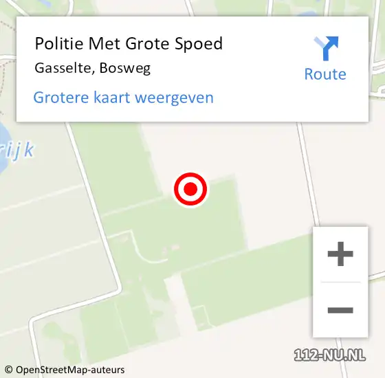 Locatie op kaart van de 112 melding: Politie Met Grote Spoed Naar Gasselte, Bosweg op 5 maart 2023 15:16