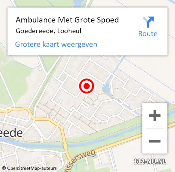 Locatie op kaart van de 112 melding: Ambulance Met Grote Spoed Naar Goedereede, Looheul op 5 maart 2023 15:29