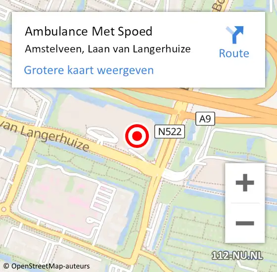 Locatie op kaart van de 112 melding: Ambulance Met Spoed Naar Amstelveen, Laan van Langerhuize op 5 maart 2023 15:50