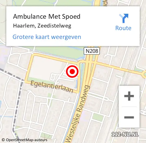 Locatie op kaart van de 112 melding: Ambulance Met Spoed Naar Haarlem, Zeedistelweg op 5 maart 2023 16:00