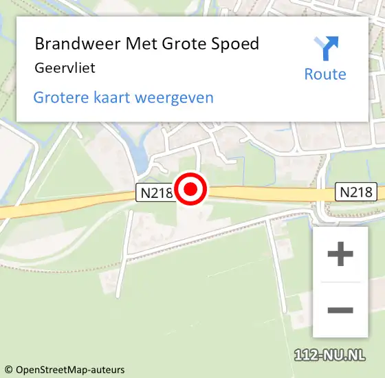 Locatie op kaart van de 112 melding: Brandweer Met Grote Spoed Naar Geervliet op 5 maart 2023 16:15