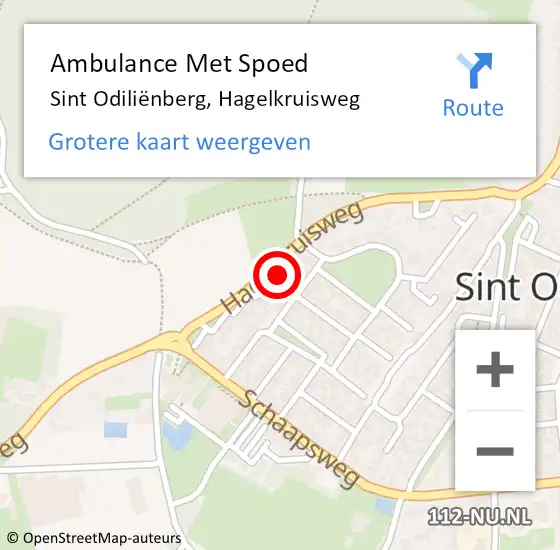 Locatie op kaart van de 112 melding: Ambulance Met Spoed Naar Sint Odiliënberg, Hagelkruisweg op 5 maart 2023 16:38