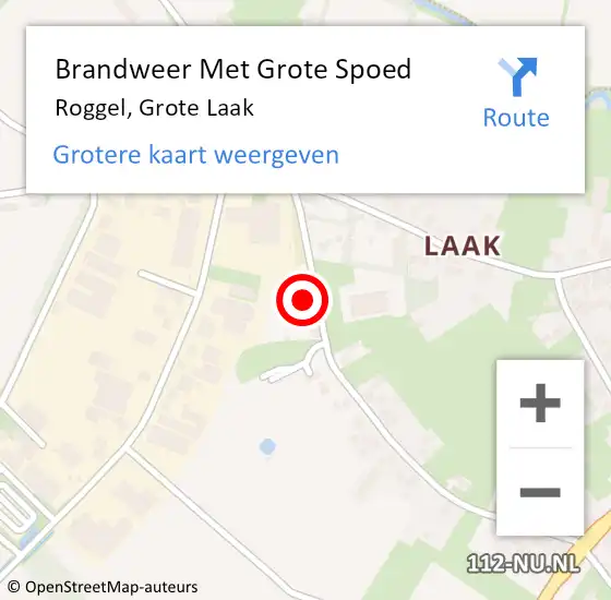 Locatie op kaart van de 112 melding: Brandweer Met Grote Spoed Naar Roggel, Grote Laak op 5 maart 2023 17:19