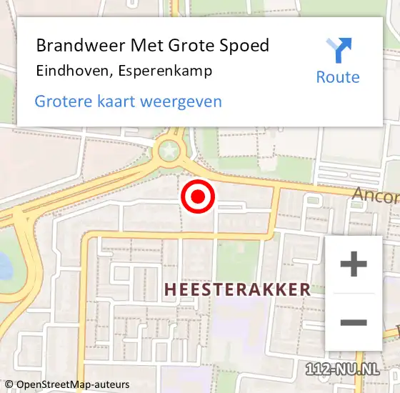 Locatie op kaart van de 112 melding: Brandweer Met Grote Spoed Naar Eindhoven, Esperenkamp op 5 maart 2023 17:26