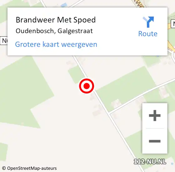 Locatie op kaart van de 112 melding: Brandweer Met Spoed Naar Oudenbosch, Galgestraat op 5 maart 2023 17:55