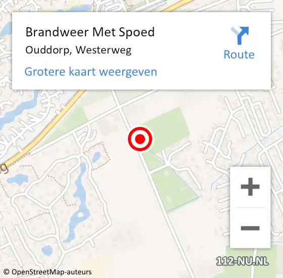 Locatie op kaart van de 112 melding: Brandweer Met Spoed Naar Ouddorp, Westerweg op 5 maart 2023 18:54