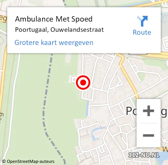 Locatie op kaart van de 112 melding: Ambulance Met Spoed Naar Poortugaal, Ouwelandsestraat op 5 maart 2023 19:10