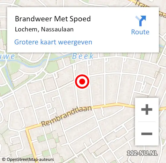 Locatie op kaart van de 112 melding: Brandweer Met Spoed Naar Lochem, Nassaulaan op 5 maart 2023 20:11